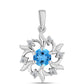 Pandantiv din Argint 925 ( 1.93 grame ) cu Topaz Swiss Blue și Topaz Alb 1.14 Carate