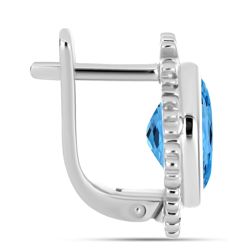 Cercei din Argint 925 ( 4.84 grame ) cu Topaz Swiss Blue 4.32 Carate