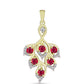 Pandantiv din Argint 925 Placat cu Aur ( 2.86 grame ) cu Rubin Malagasy și Topaz Alb 1.33 Carate