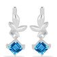 Cercei din Argint 925 ( 3.56 grame ) cu Topaz Swiss Blue și Topaz Alb 1.7 Carate
