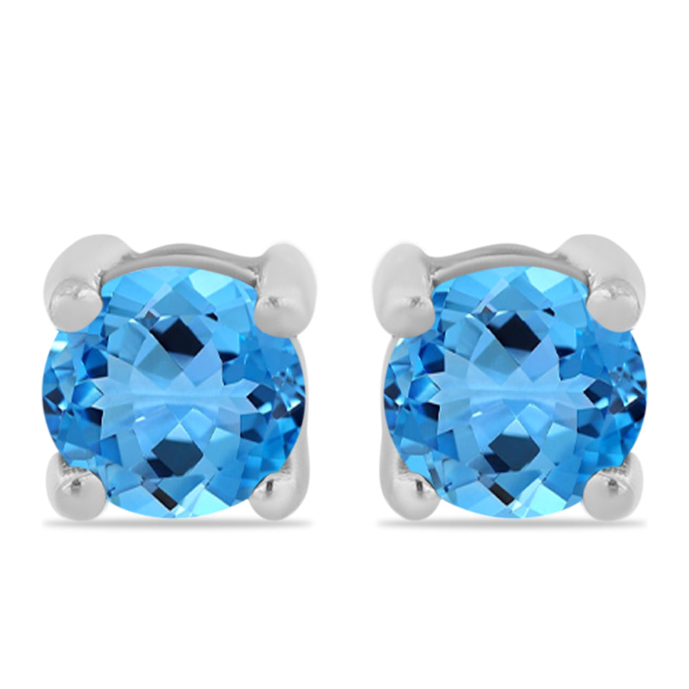 Cercei din Argint 925 ( 1.24 grame ) cu Topaz Swiss Blue 1.14 Carate