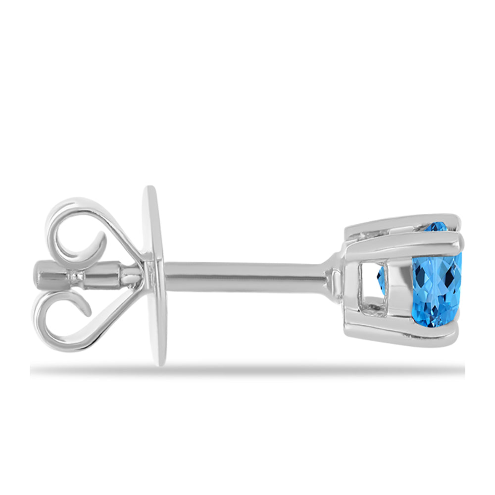 Cercei din Argint 925 ( 1.24 grame ) cu Topaz Swiss Blue 1.14 Carate 2 