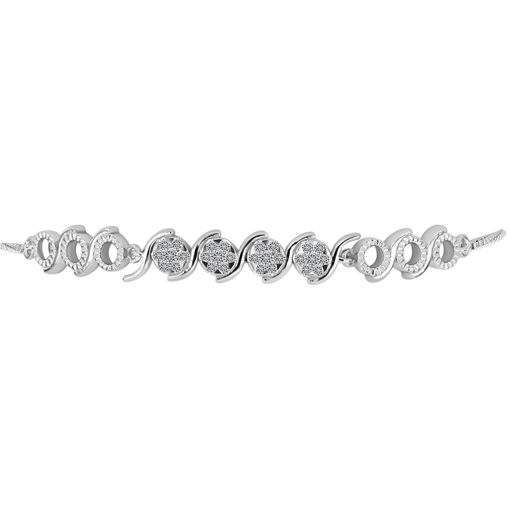 Brățară din Argint 925 ( 5.27 grame ) cu Diamant Alb 0.43 Carate 2 