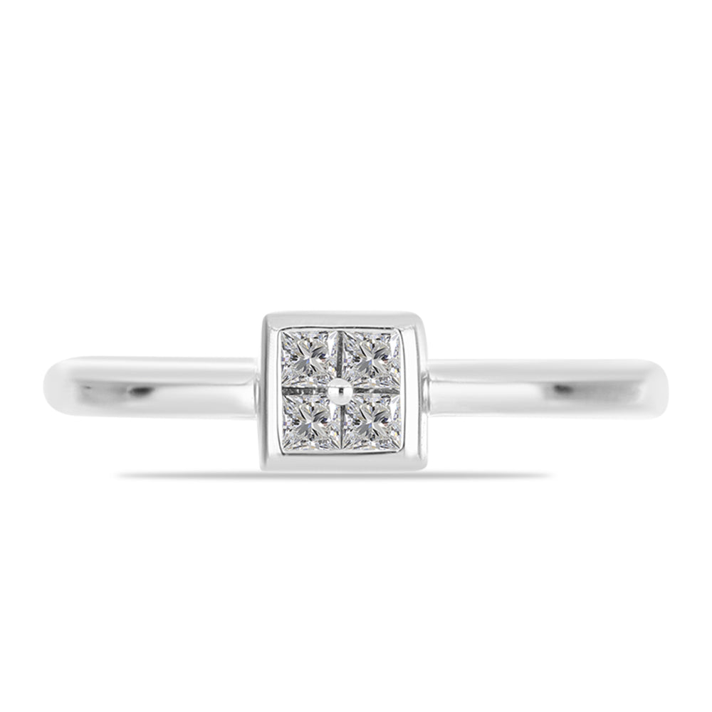 Inel din Argint 925 ( 1.95 grame ) cu Diamant Alb 0.19 Carate