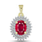 Pandantiv din Argint 925 Placat cu Aur ( 1.22 grame ) cu Rubin Malagasy și Topaz Alb 2.25 Carate