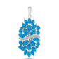 Pandantiv din Argint 925 ( 3.84 grame ) cu Opal Albastru Etiopian Paraiba și Topaz Alb 2.63 Carate