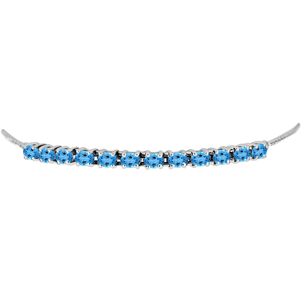 Brățară din Argint 925 ( 4.8 grame ) cu Topaz Swiss Blue 2.7 Carate