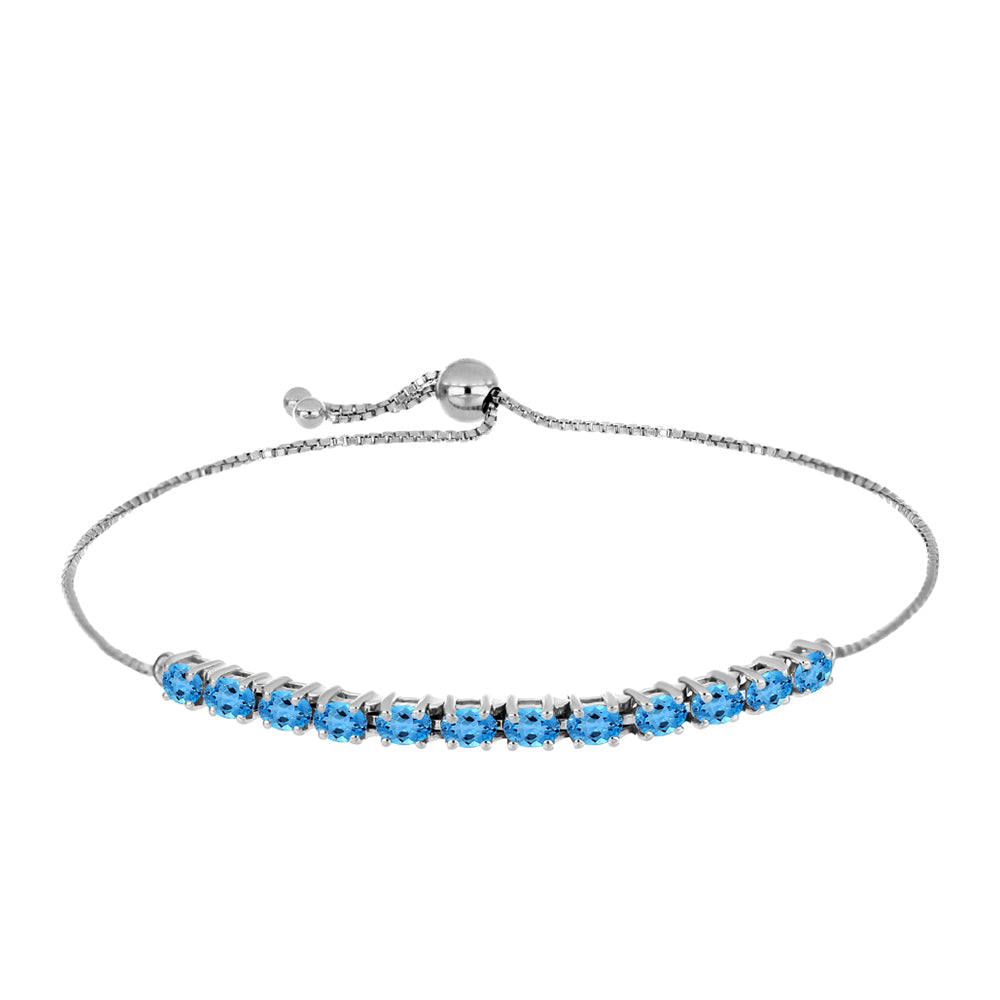Brățară din Argint 925 ( 4.8 grame ) cu Topaz Swiss Blue 2.7 Carate 1 
