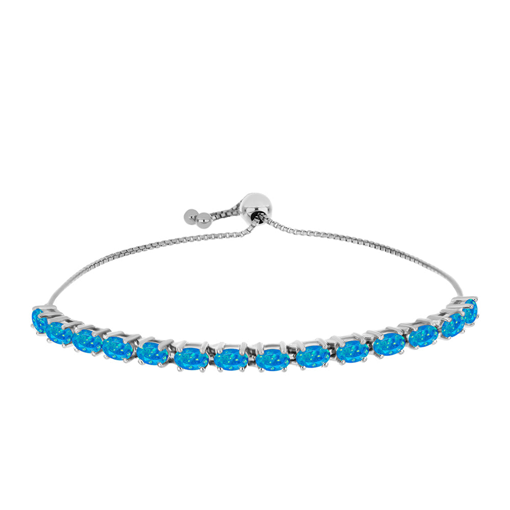 Brățară din Argint 925 ( 5.52 grame ) cu Opal Albastru Etiopian Paraiba 2.18 Carate