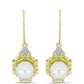 Cercei din Argint 925 Placat cu Aur ( 4.27 grame ) cu Perlă de Apă Dulce Albă și Topaz Alb 5.98 Carate