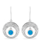 Cercei din Argint 925 ( 5.61 grame ) cu Opal Albastru Etiopian Paraiba 0.55 Carate