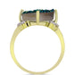 Inel din Argint 925 Placat cu Aur ( 2.95 grame ) cu Drusy Verde și Topaz Alb 5.07 Carate