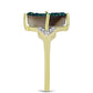 Inel din Argint 925 Placat cu Aur ( 2.95 grame ) cu Drusy Verde și Topaz Alb 5.07 Carate