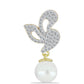 Pandantiv din Argint 925 Placat cu Aur ( 1.2 grame ) cu Perlă de Apă Dulce Albă și Topaz Alb 4.27 Carate