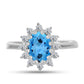 Inel din Argint 925 ( 2.06 grame ) cu Topaz Swiss Blue și Topaz Alb 1.75 Carate
