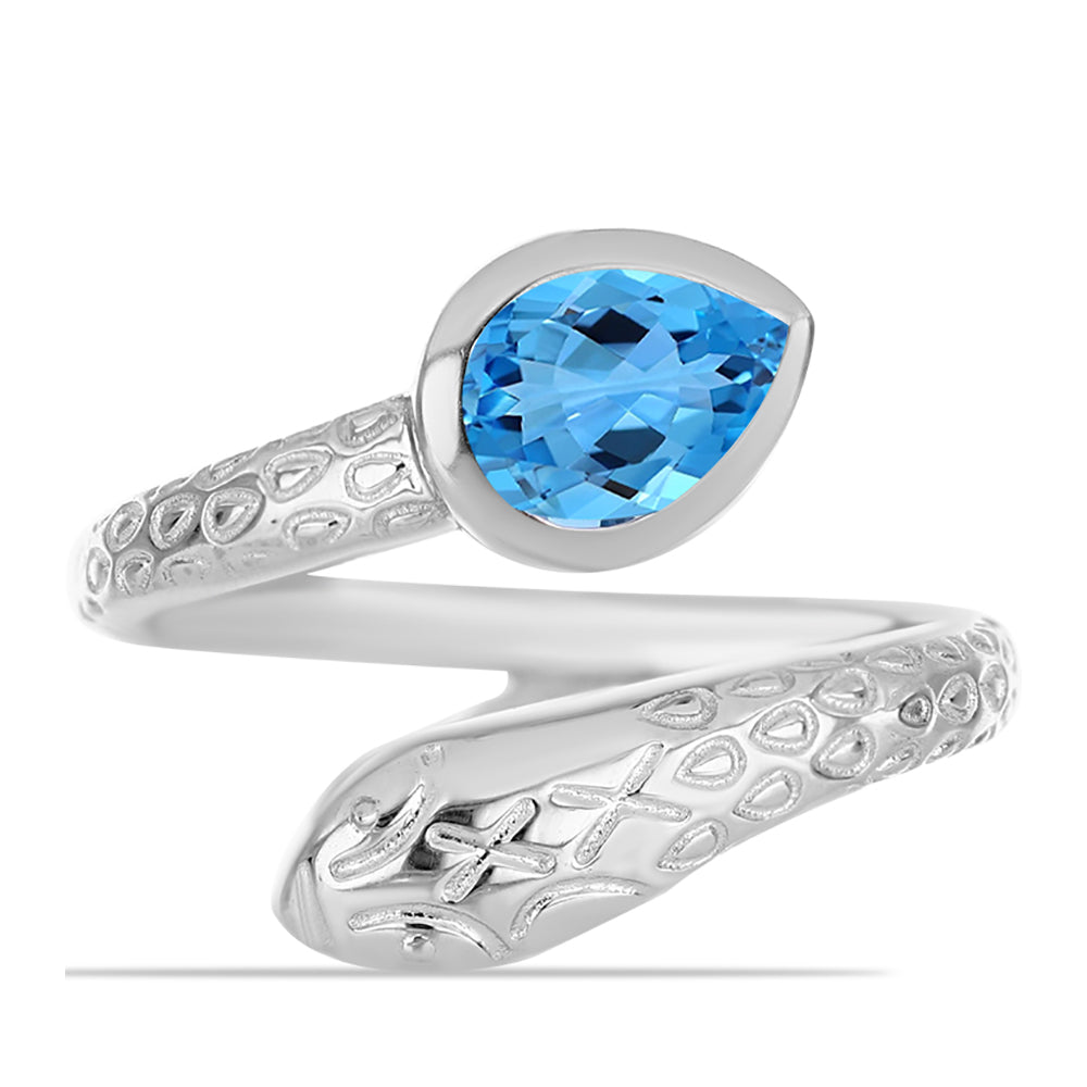 Inel din Argint 925 ( 4.92 grame ) cu Topaz Swiss Blue 1.14 Carate 1 