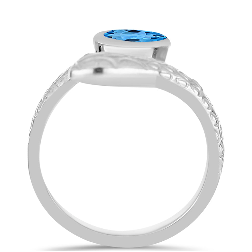 Inel din Argint 925 ( 4.92 grame ) cu Topaz Swiss Blue 1.14 Carate 2 