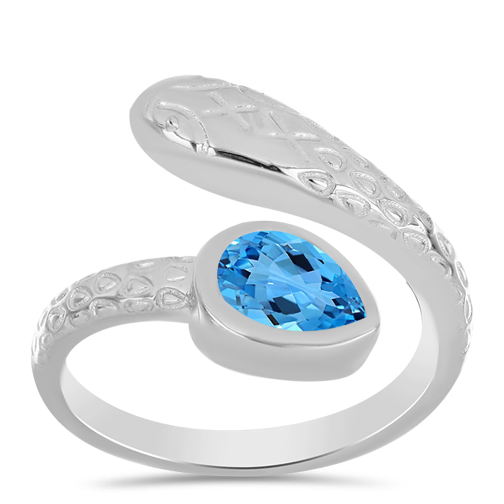 Inel din Argint 925 ( 4.92 grame ) cu Topaz Swiss Blue 1.14 Carate 3 