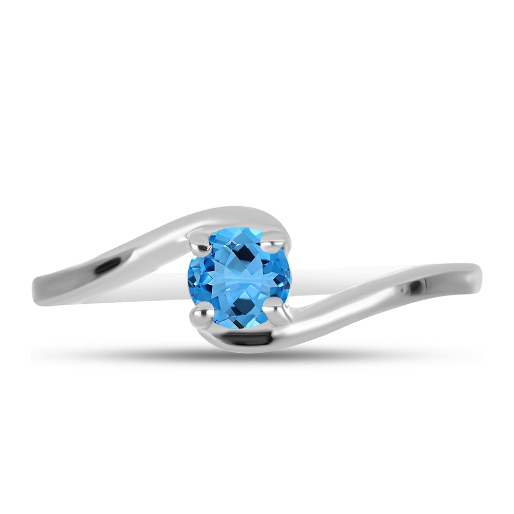 Inel din Argint 925 ( 1.6 grame ) cu Topaz Swiss Blue 0.42 Carate 1 