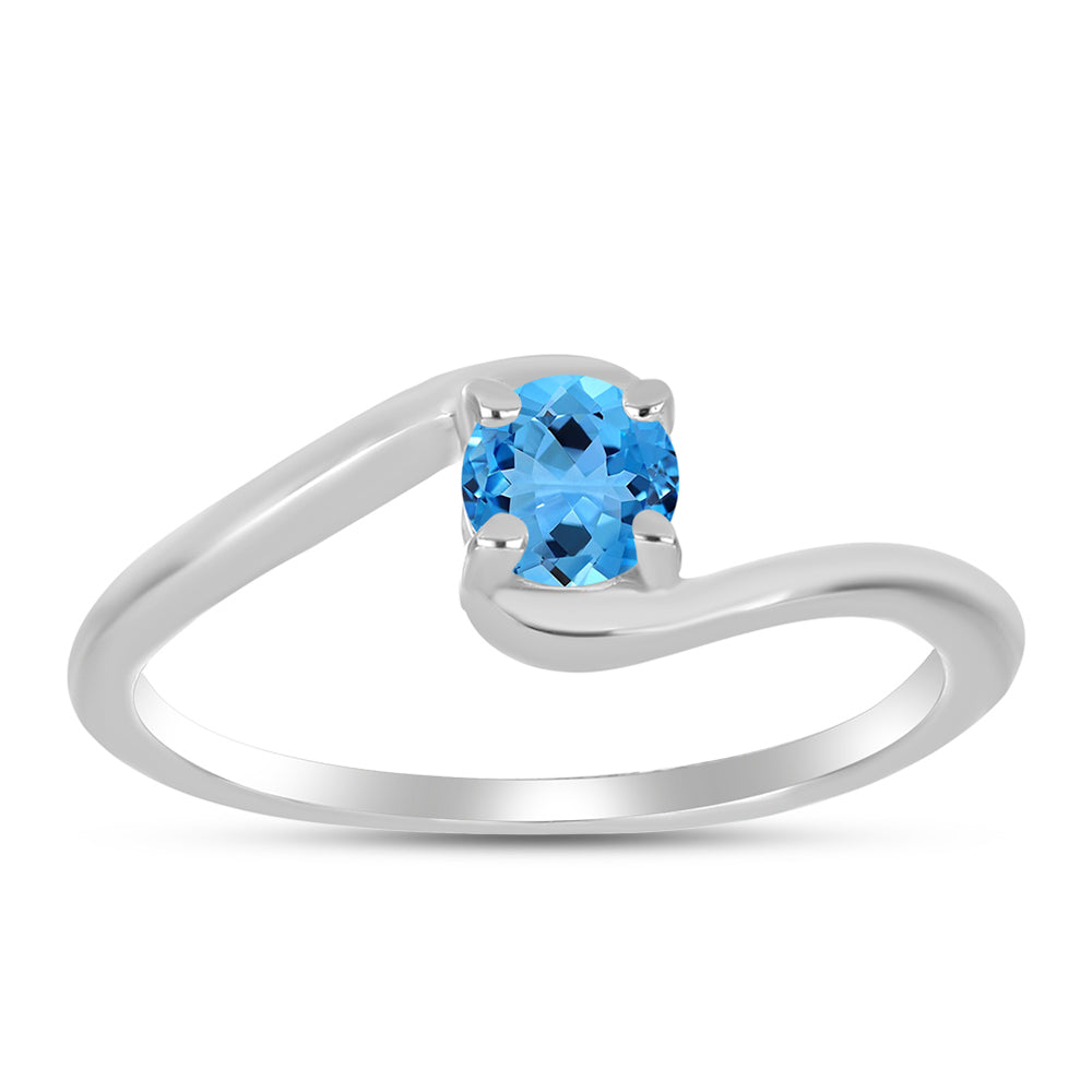 Inel din Argint 925 ( 1.6 grame ) cu Topaz Swiss Blue 0.42 Carate 3 