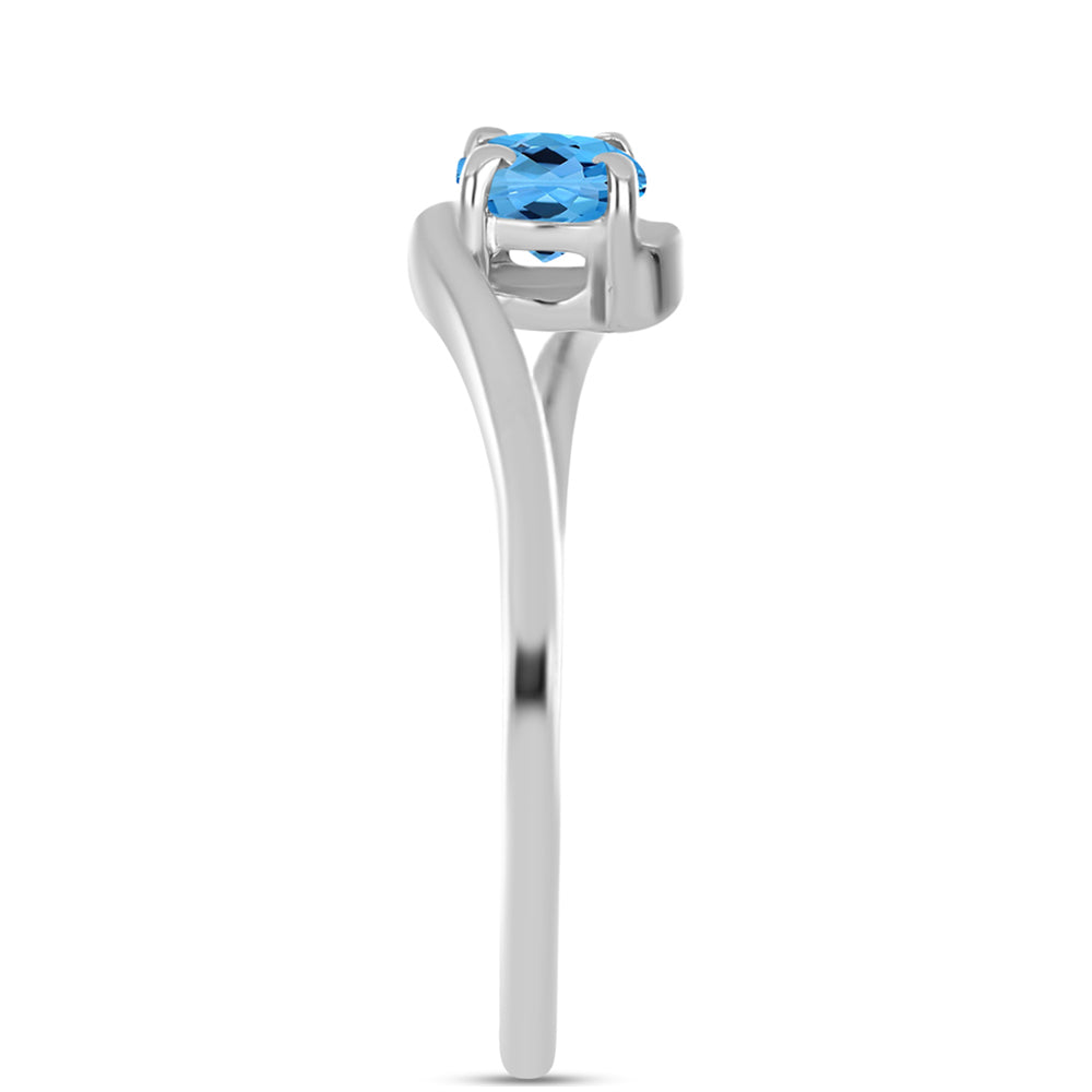 Inel din Argint 925 ( 1.6 grame ) cu Topaz Swiss Blue 0.42 Carate 4 