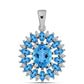 Pandantiv din Argint 925 ( 2.52 grame ) cu Topaz Swiss Blue și Topaz Alb 3.65 Carate