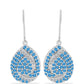 Cercei din Argint 925 ( 4.86 grame ) cu Topaz Swiss Blue și Topaz Alb 2.03 Carate