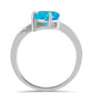 Inel din Argint 925 ( 2.75 grame ) cu Opal Albastru Etiopian Paraiba și Topaz Alb 1.17 Carate