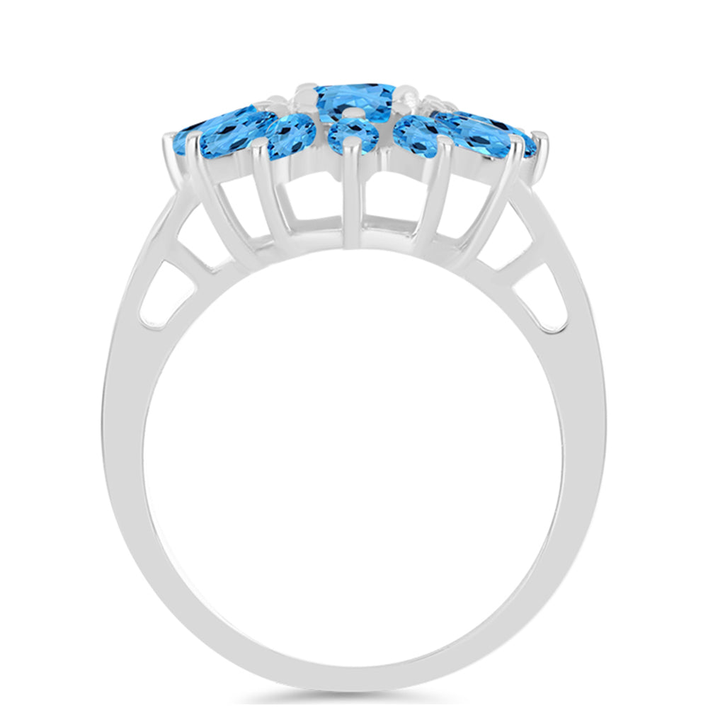Inel din Argint 925 ( 3.11 grame ) cu Topaz Swiss Blue 1.78 Carate 2 