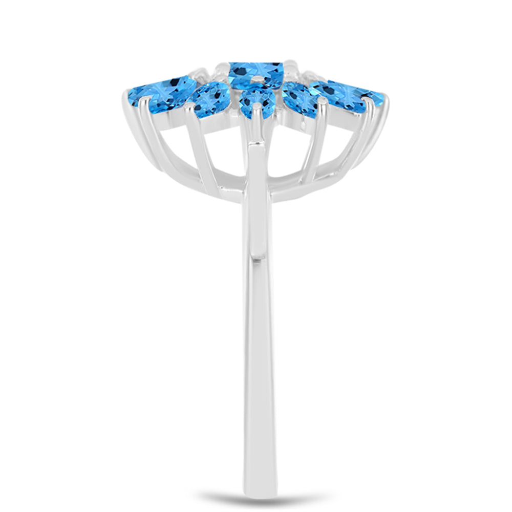 Inel din Argint 925 ( 3.11 grame ) cu Topaz Swiss Blue 1.78 Carate 4 