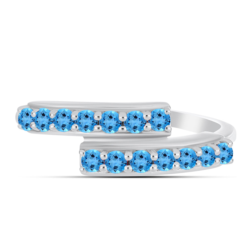 Inel din Argint 925 ( 2.63 grame ) cu Topaz Swiss Blue 0.63 Carate 1 