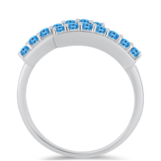 Inel din Argint 925 ( 2.63 grame ) cu Topaz Swiss Blue 0.63 Carate