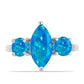 Inel din Argint 925 ( 2.06 grame ) cu Opal Albastru Etiopian Paraiba 1.5 Carate
