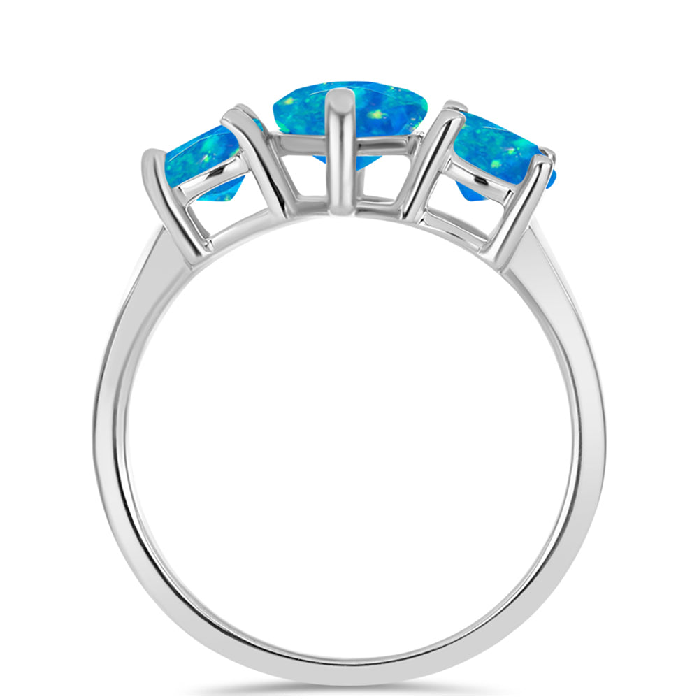 Inel din Argint 925 ( 2.06 grame ) cu Opal Albastru Etiopian Paraiba 1.5 Carate 2 