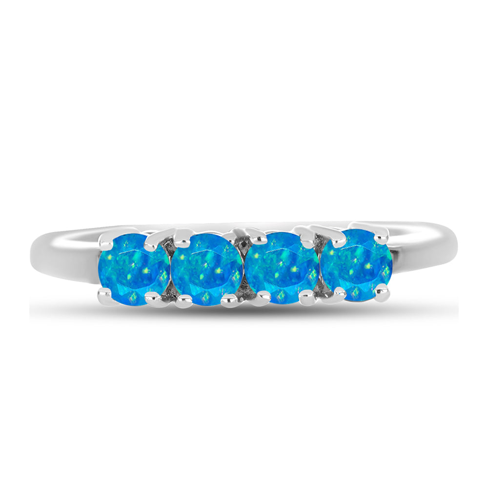 Inel din Argint 925 ( 1.58 grame ) cu Opal Albastru Etiopian Paraiba 0.42 Carate 1 