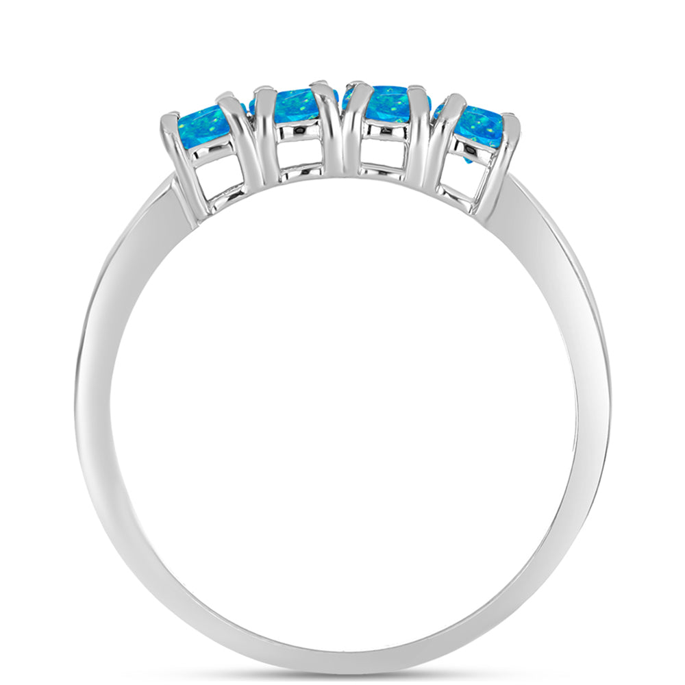 Inel din Argint 925 ( 1.58 grame ) cu Opal Albastru Etiopian Paraiba 0.42 Carate 2 