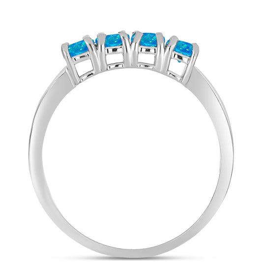 Inel din Argint 925 ( 1.58 grame ) cu Opal Albastru Etiopian Paraiba 0.42 Carate
