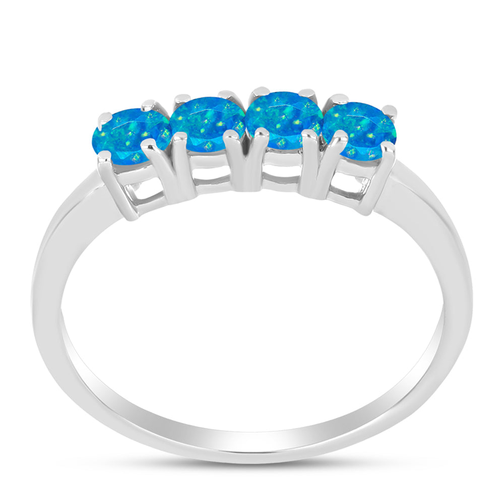 Inel din Argint 925 ( 1.58 grame ) cu Opal Albastru Etiopian Paraiba 0.42 Carate 3 