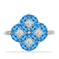 Inel din Argint 925 ( 2.6 grame ) cu Topaz Swiss Blue și Topaz Alb 2.33 Carate