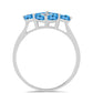Inel din Argint 925 ( 2.6 grame ) cu Topaz Swiss Blue și Topaz Alb 2.33 Carate