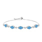 Brățară din Argint 925 ( 7.79 grame ) cu Topaz Swiss Blue și Topaz Alb 3.02 Carate
