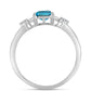 Inel din Argint 925 ( 1.97 grame ) cu Topaz Swiss Blue și Topaz Alb 1.74 Carate
