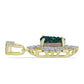 Pandantiv din Argint 925 Placat cu Aur ( 2.63 grame ) cu Drusy Verde și Topaz Alb 2.98 Carate