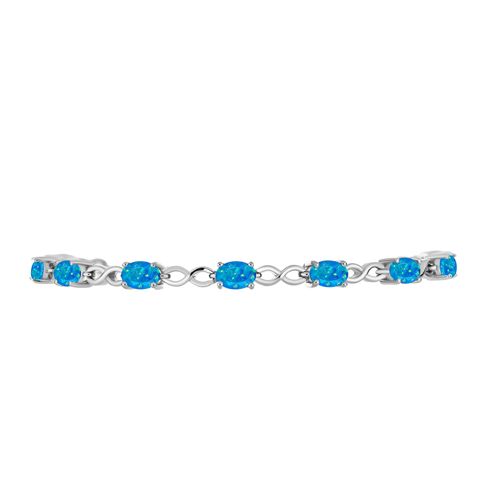Brățară din Argint 925 ( 6.65 grame ) cu Opal Albastru Etiopian Paraiba 2.51 Carate 2 