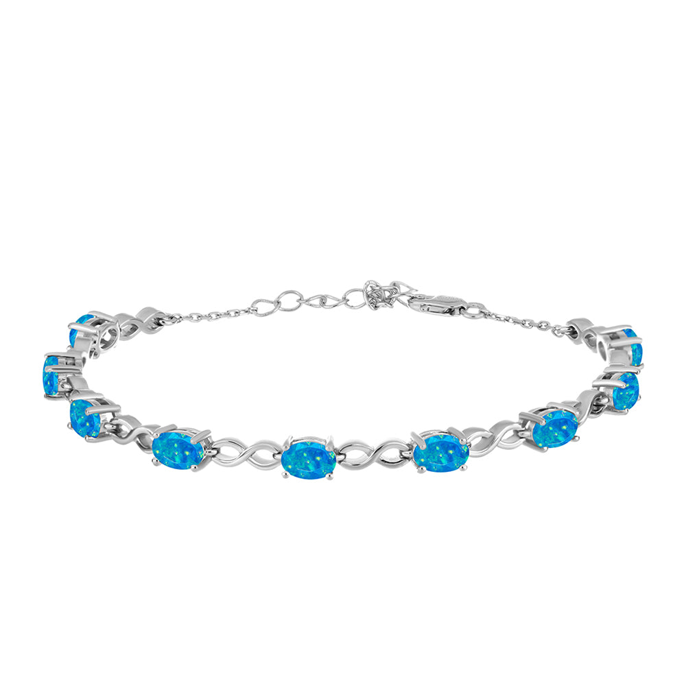 Brățară din Argint 925 ( 6.65 grame ) cu Opal Albastru Etiopian Paraiba 2.51 Carate