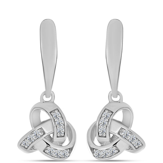 Cercei din Argint 925 ( 4.43 grame ) cu Diamant Alb 0.18 Carate