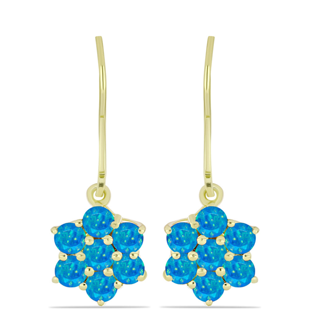 Cercei din Argint 925 ( 2.63 grame ) cu Opal Albastru Etiopian Paraiba 0.96 Carate