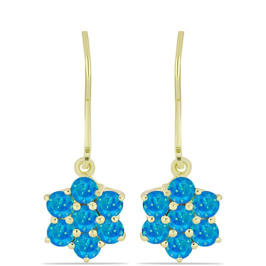 Cercei din Argint 925 ( 2.63 grame ) cu Opal Albastru Etiopian Paraiba 0.96 Carate
