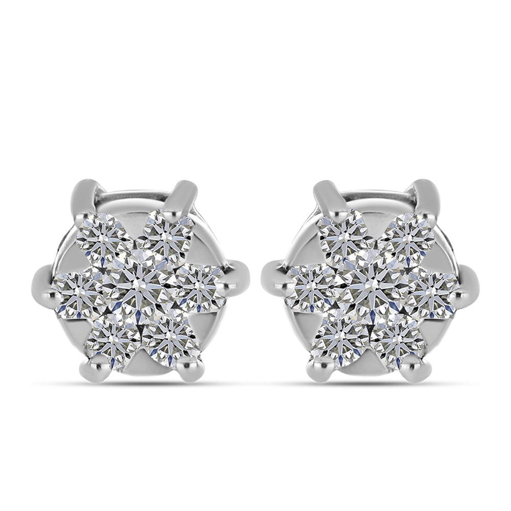 Cercei din Argint 925 ( 2.5 grame ) cu Diamant Alb 0.53 Carate