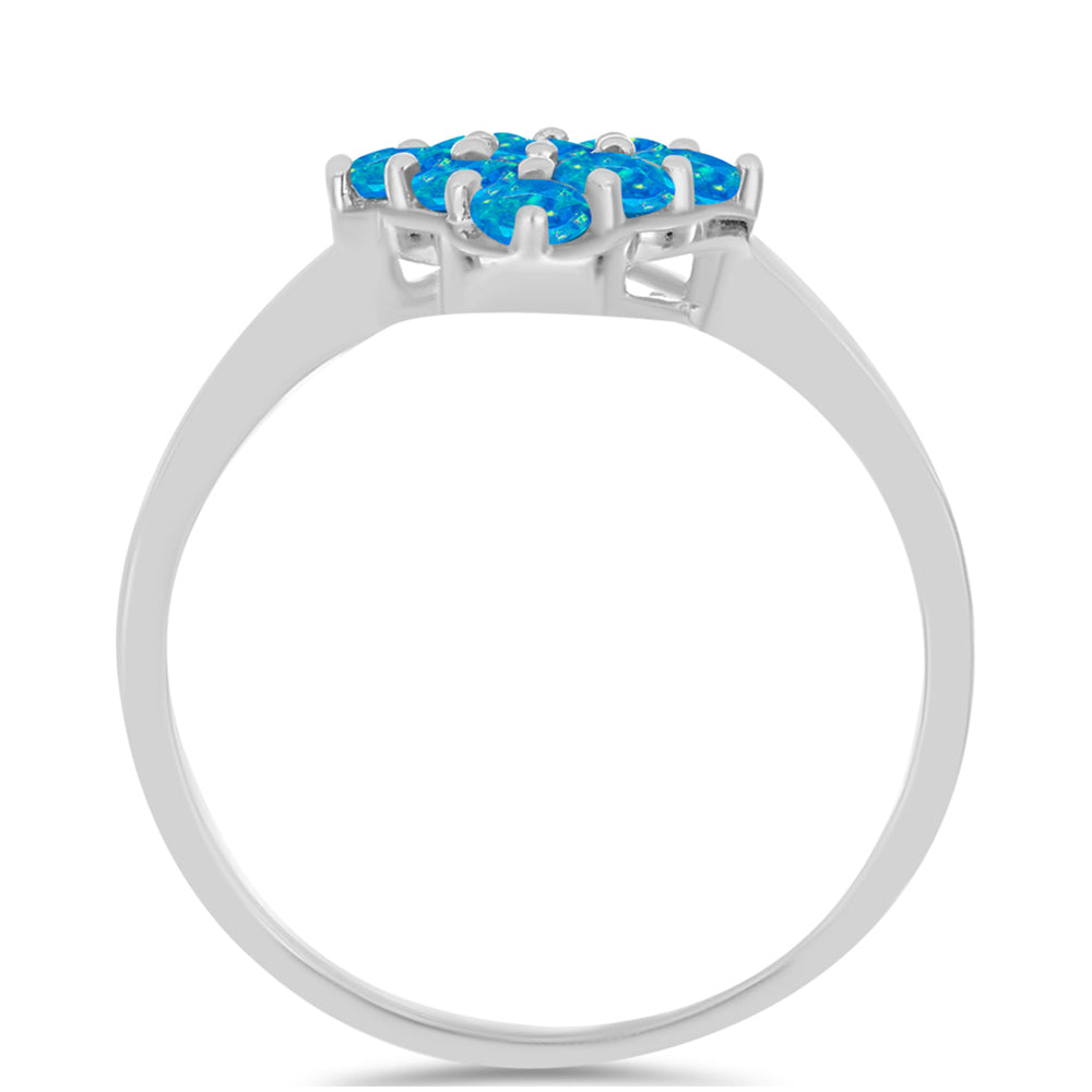 Inel din Argint 925 ( 2.43 grame ) cu Opal Albastru Etiopian Paraiba 0.62 Carate